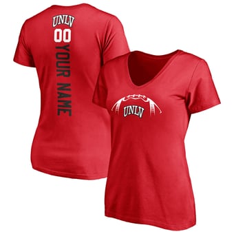 Women's Scarlet UNLV Rebels Playmaker Football Personalized Name & Number V-Neck T-Shirt