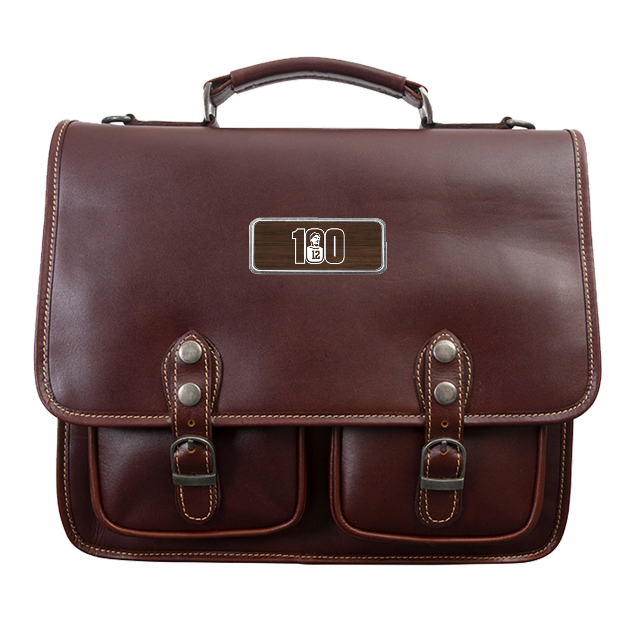 Brown Texas A&M Aggies 12th Man Centennial Logo Plate Sabino Canyon Briefcase