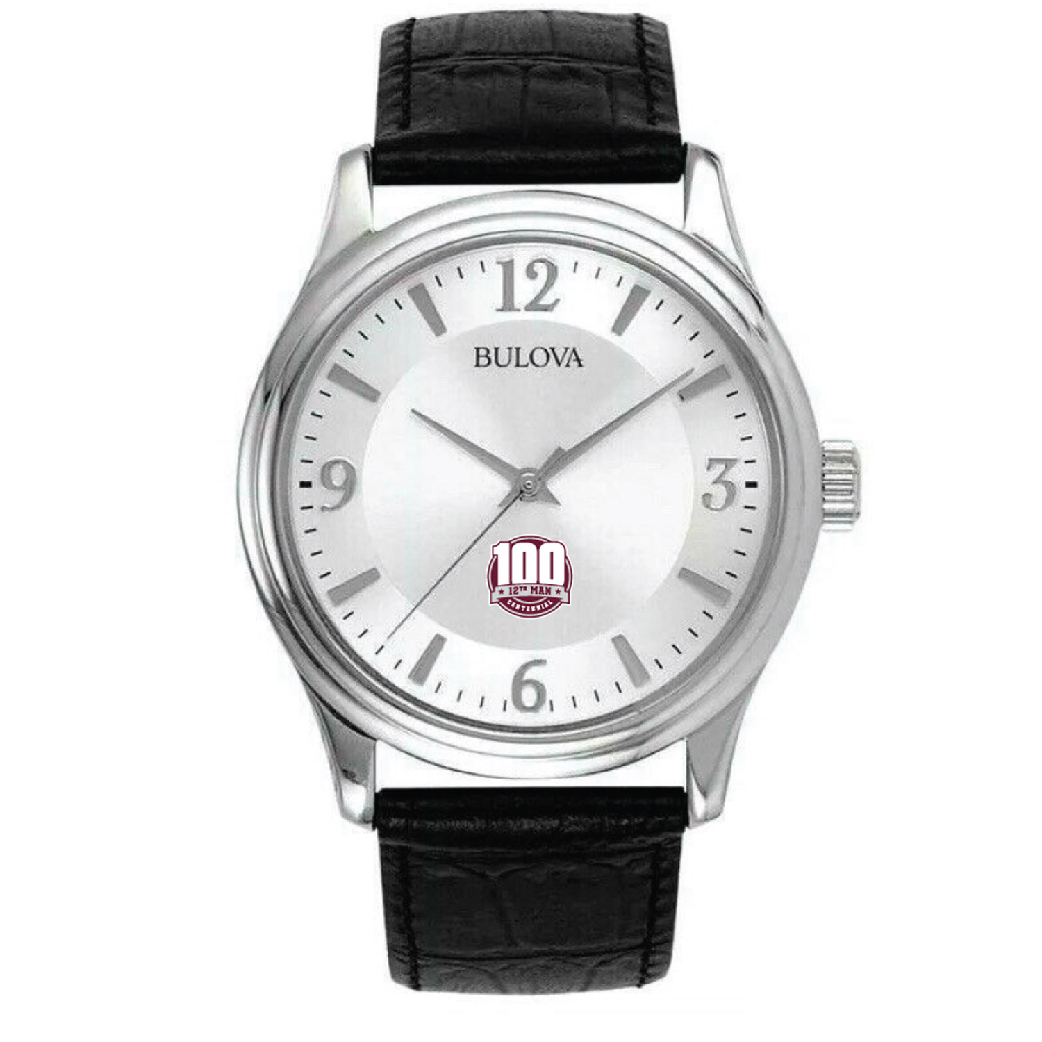 Silver Texas A&M Aggies 12th Man Centennial Leather Watch