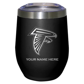 Black Atlanta Falcons 12oz. Personalized Etched Stemless Tumbler