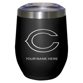 Black Chicago Bears 12oz. Personalized Etched Stemless Tumbler