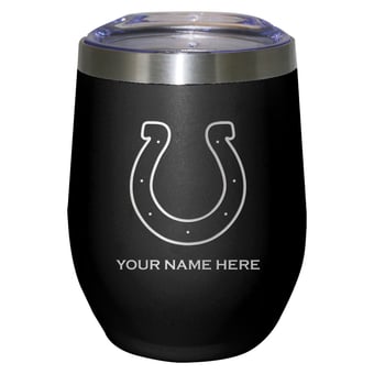 Black Indianapolis Colts 12oz. Personalized Etched Stemless Tumbler