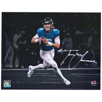 Trevor Lawrence Jacksonville Jaguars Autographed 11" x 14" Spotlight Roll Out Photograph