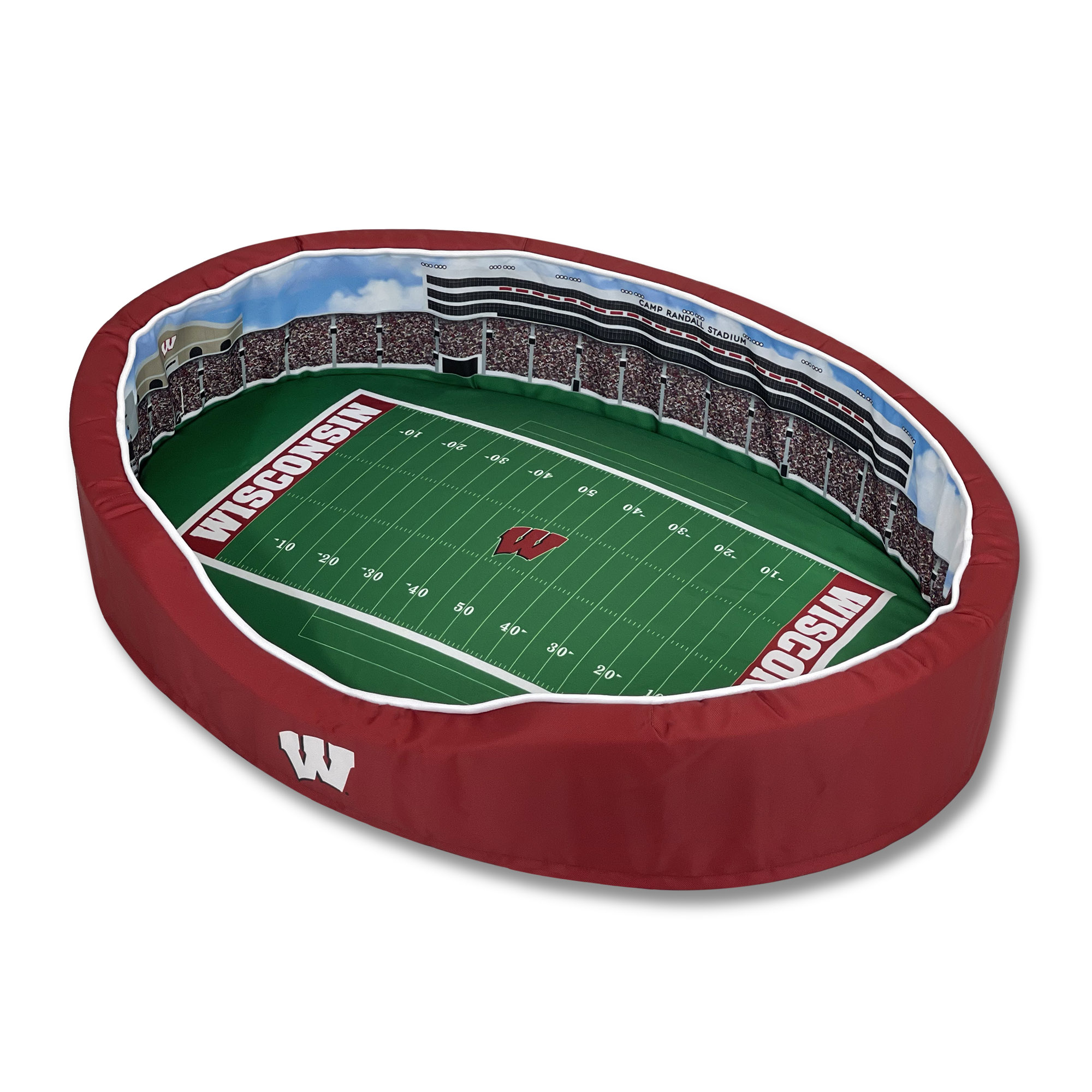 Red Wisconsin Badgers 7'' x 22'' x 34'' Medium Stadium Oval Dog Bed