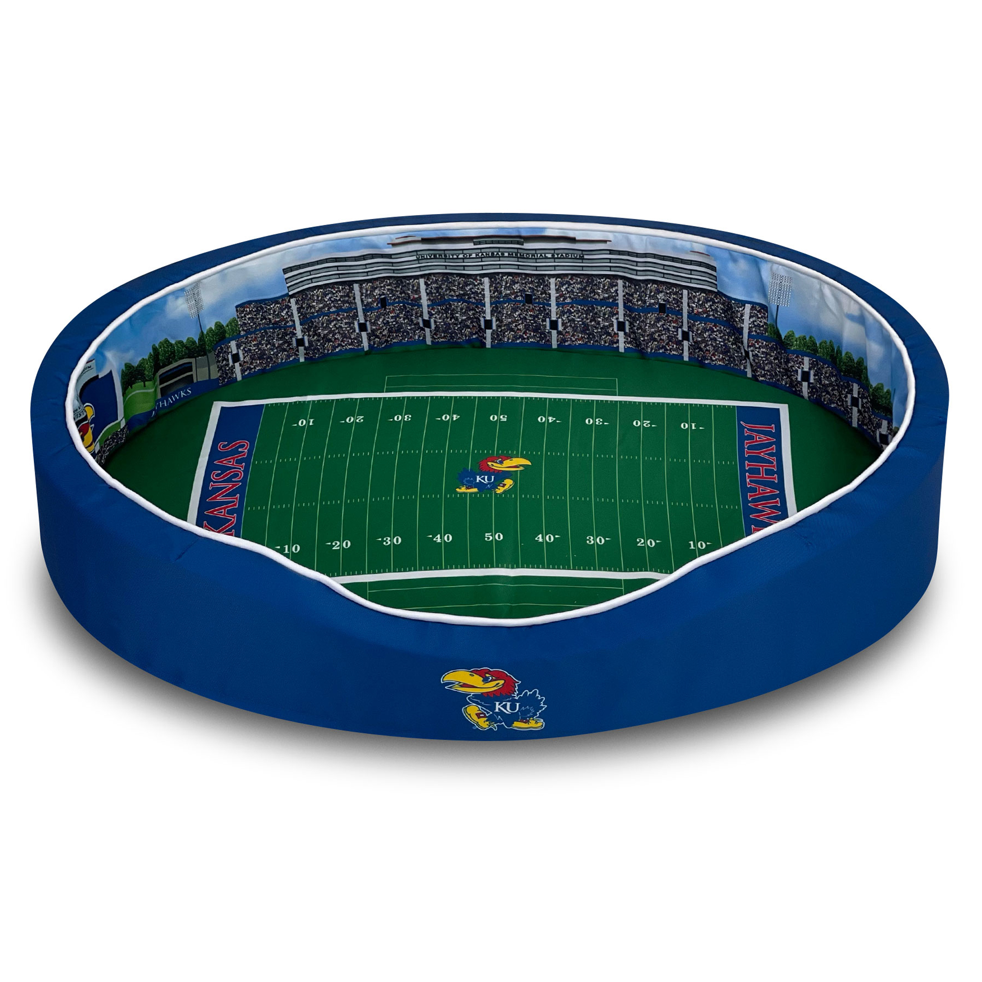 Royal Kansas Jayhawks 7'' x 19'' x 23'' Small Stadium Oval Dog Bed