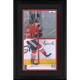 Philipp Kurashev Chicago Blackhawks Autographed Framed 10'' x 18'' Goal Celebration Photograph - Limited Edition of 23
