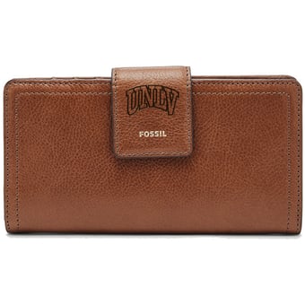 Women's Fossil Brown UNLV Rebels Leather Logan RFID Tab Clutch