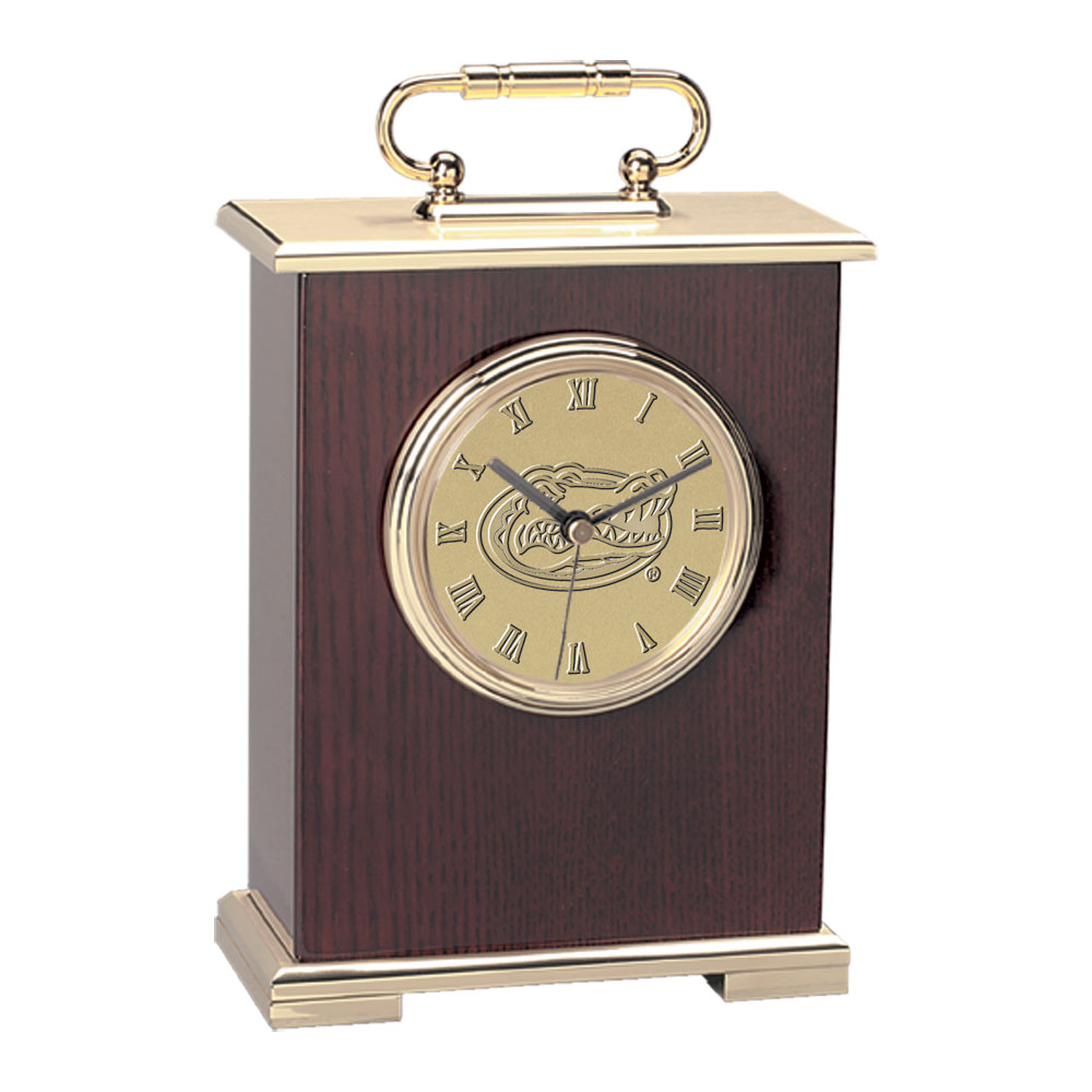 Gold Florida Gators Logo Carriage Clock