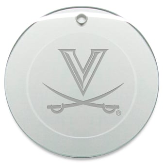 Virginia Cavaliers 3'' Glass Round Ornament