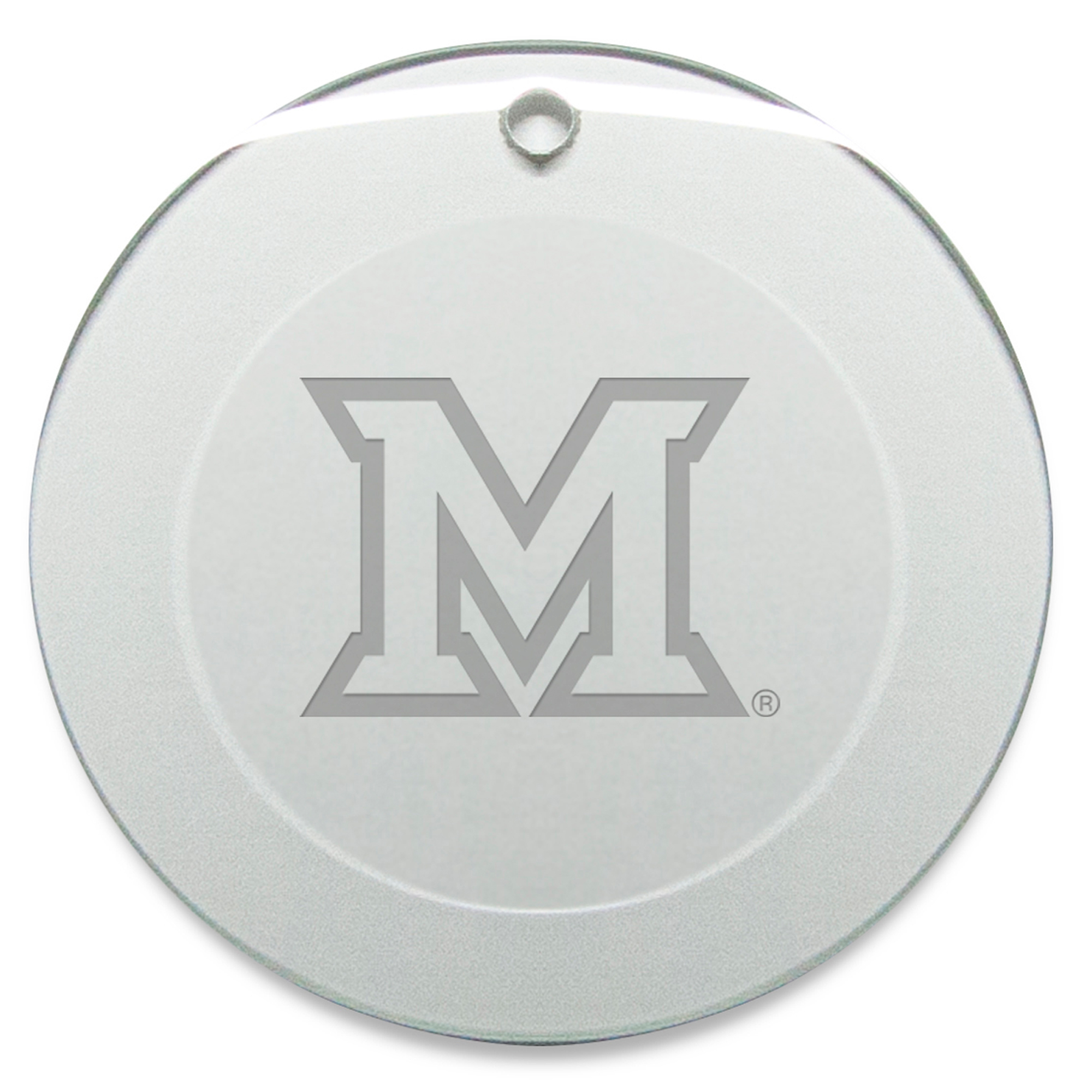 Miami University RedHawks 3'' Glass Round Ornament