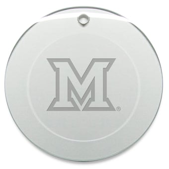 Miami University RedHawks 3'' Glass Round Ornament