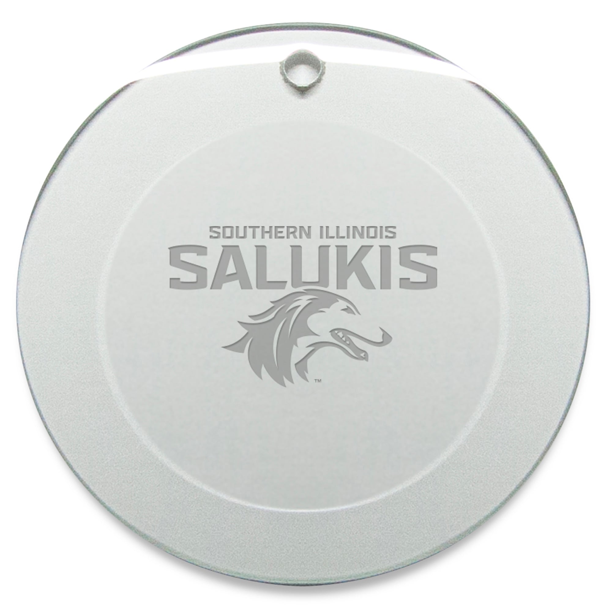 Southern Illinois Salukis 3'' Glass Round Ornament