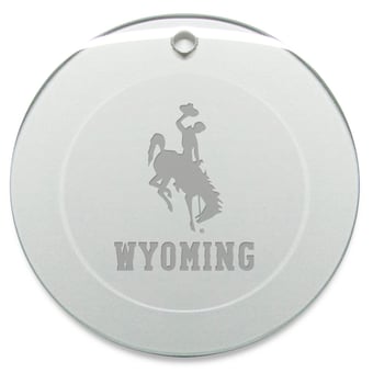 Wyoming Cowboys 3'' Glass Round Ornament