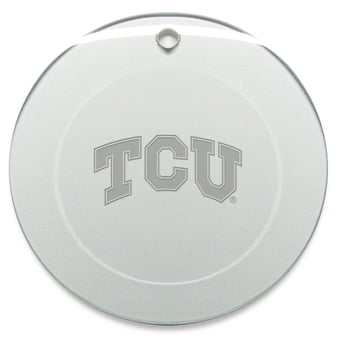 TCU Horned Frogs 3'' Glass Round Ornament