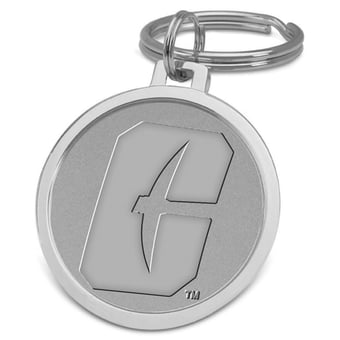 Silver Charlotte 49ers Team Logo Split-Wire Key Ring