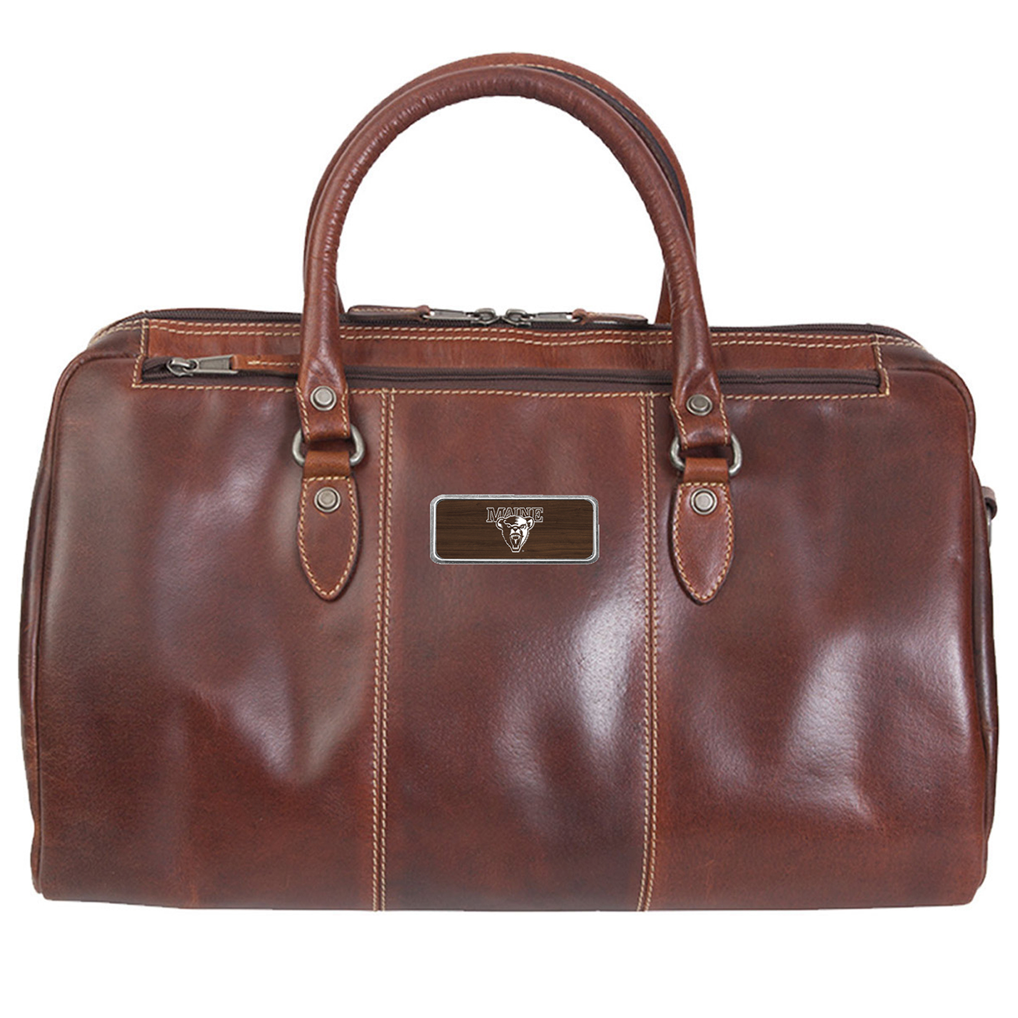Brown Maine Black Bears Logo Plate Niagara Canyon Duffel Bag