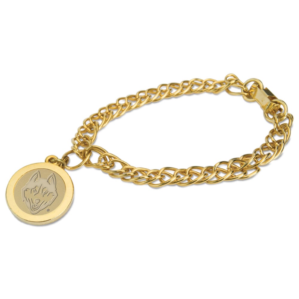 Women's Gold UConn Huskies Charm Bracelet