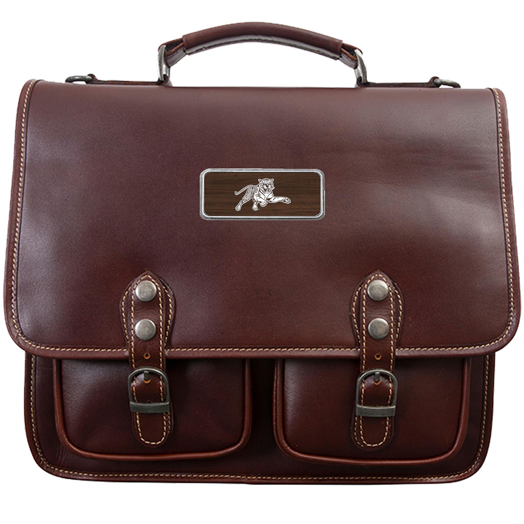Brown Jackson State Tigers Logo Plate Sabino Canyon Briefcase