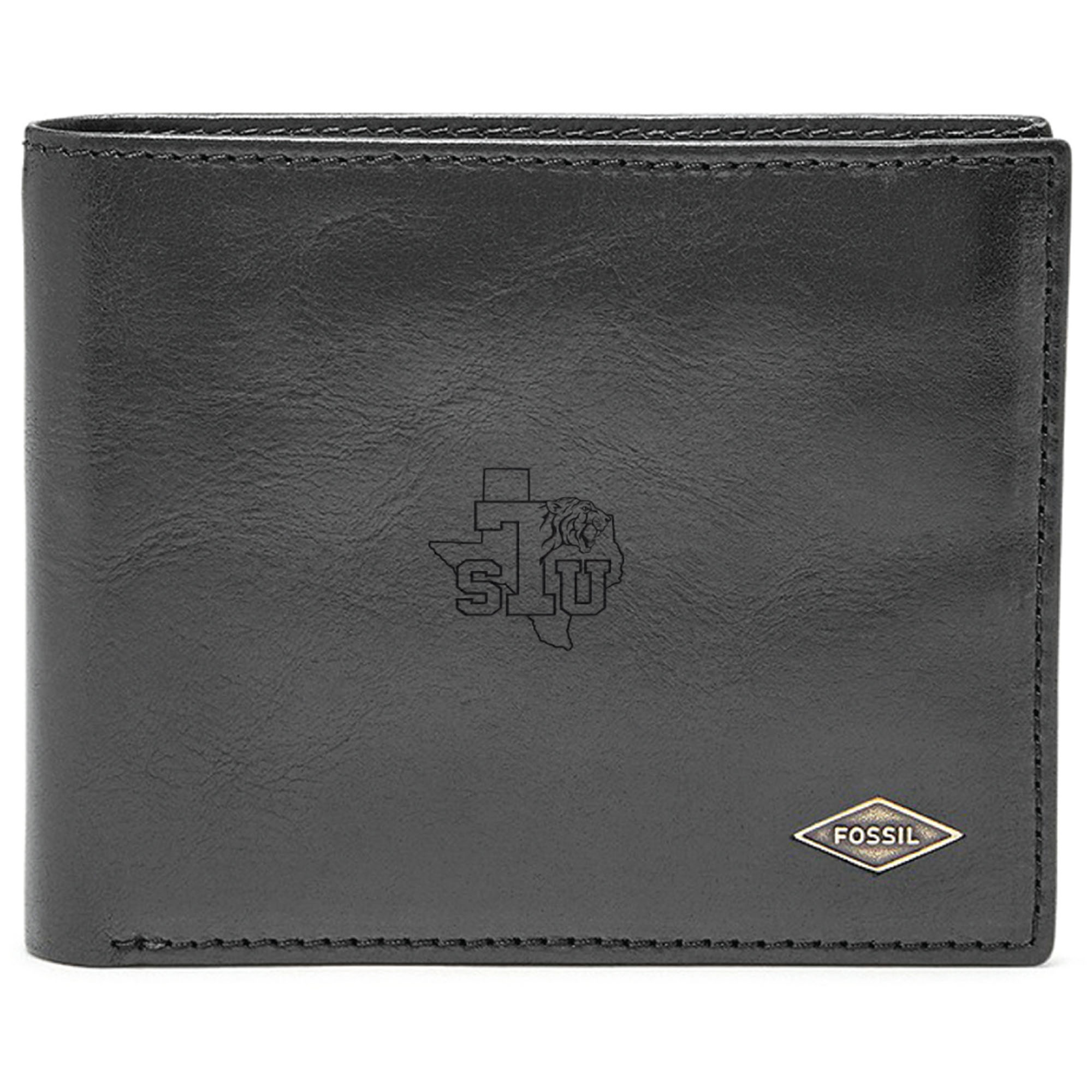 Men's Fossil Black Texas Southern Tigers Ryan RFID Flip ID Bi-Fold Wallet