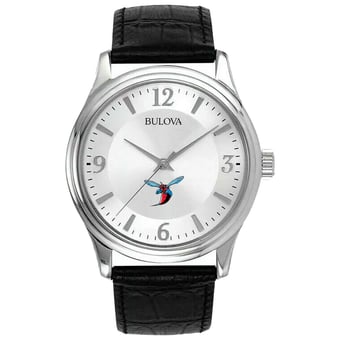 Silver Delaware State Hornets Leather Watch