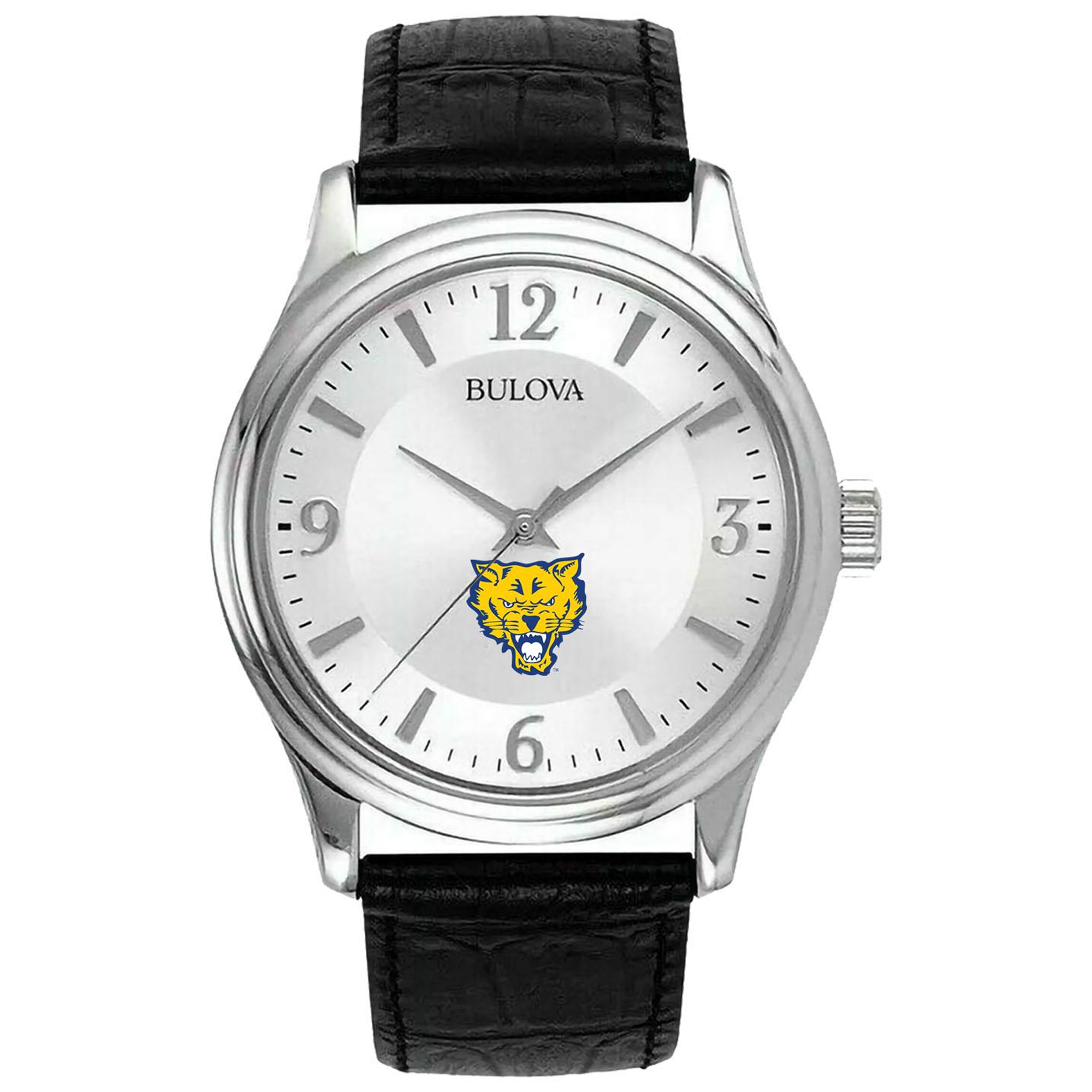 Silver Fort Valley State Wildcats Leather Watch