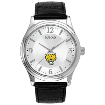 Silver Fort Valley State Wildcats Leather Watch