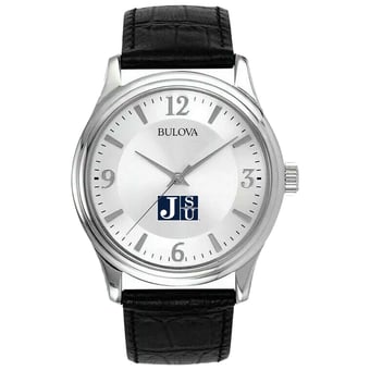 Silver Jackson State Tigers Leather Watch