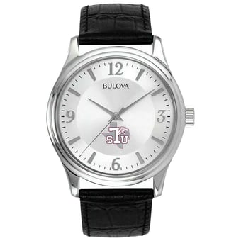 Silver Texas Southern Tigers Leather Watch