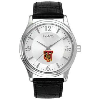 Silver Tuskegee Golden Tigers Leather Watch