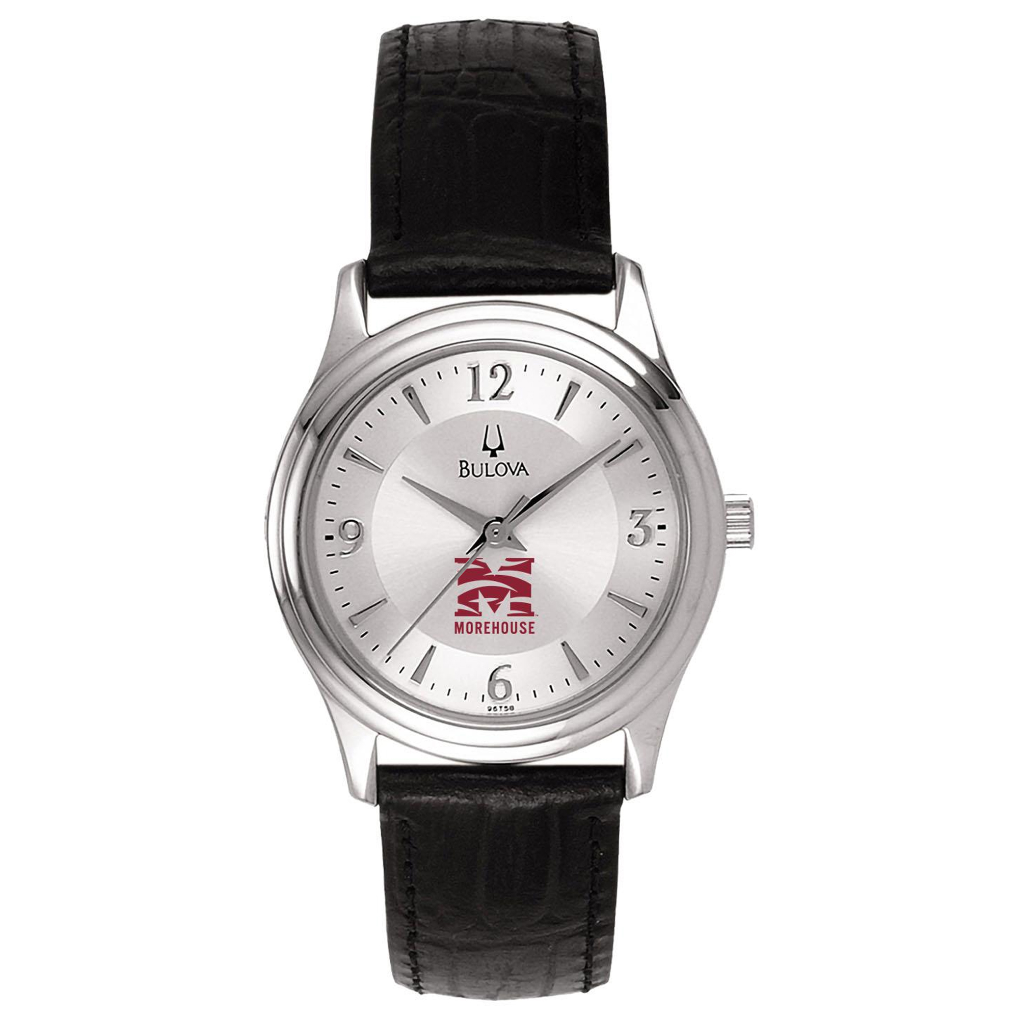 Women's Silver Morehouse Maroon Tigers Leather Watch