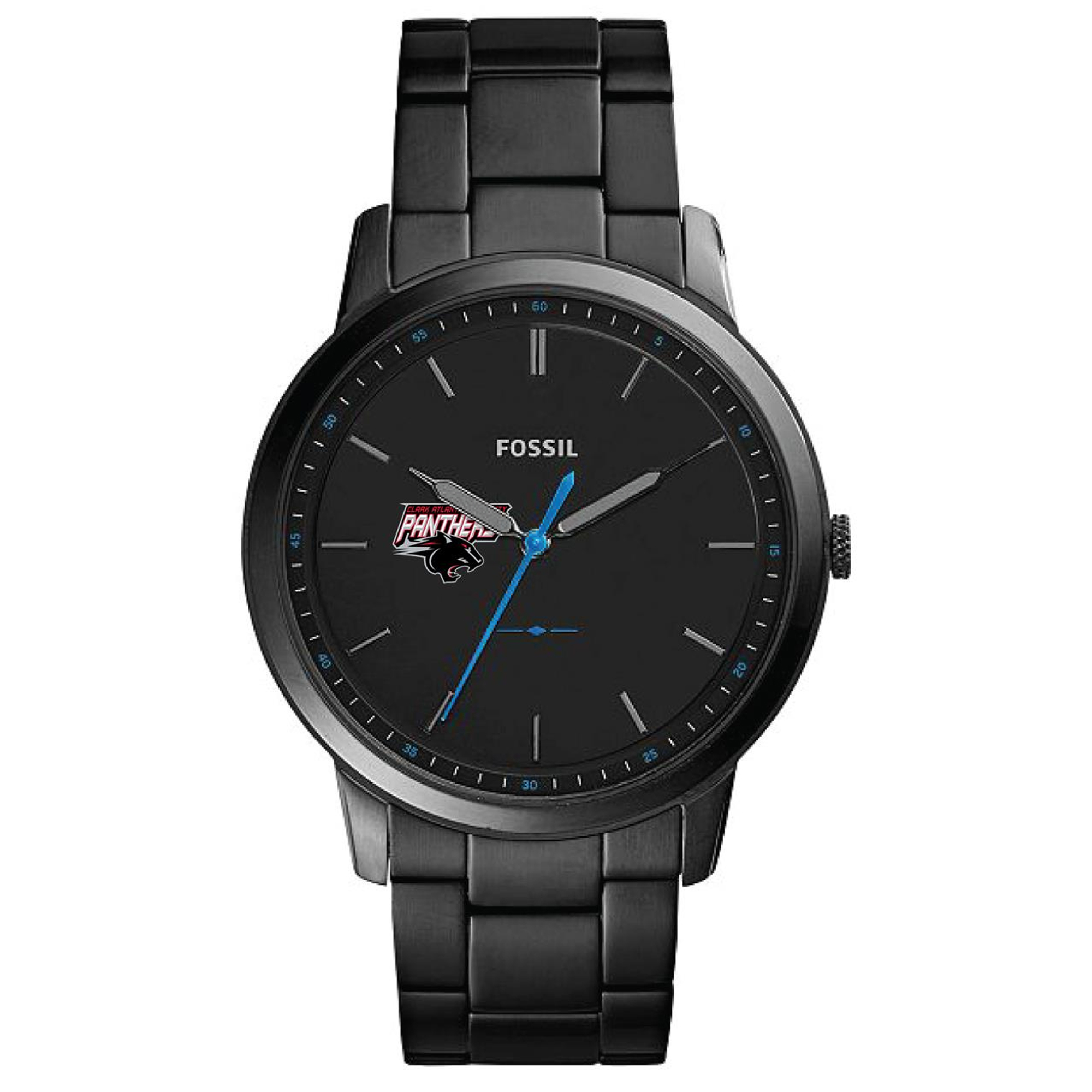 Fossil Black Clark Atlanta University Panthers The Minimalist Slim Stainless Steel Watch