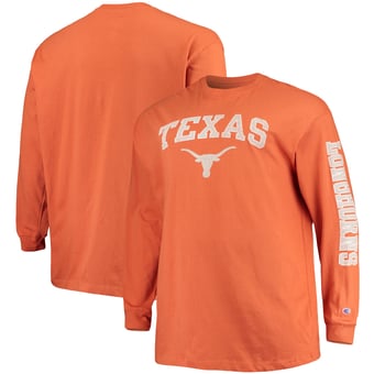 Men's Champion Texas Orange Texas Longhorns Big & Tall Arch Over Logo Long Sleeve T-Shirt