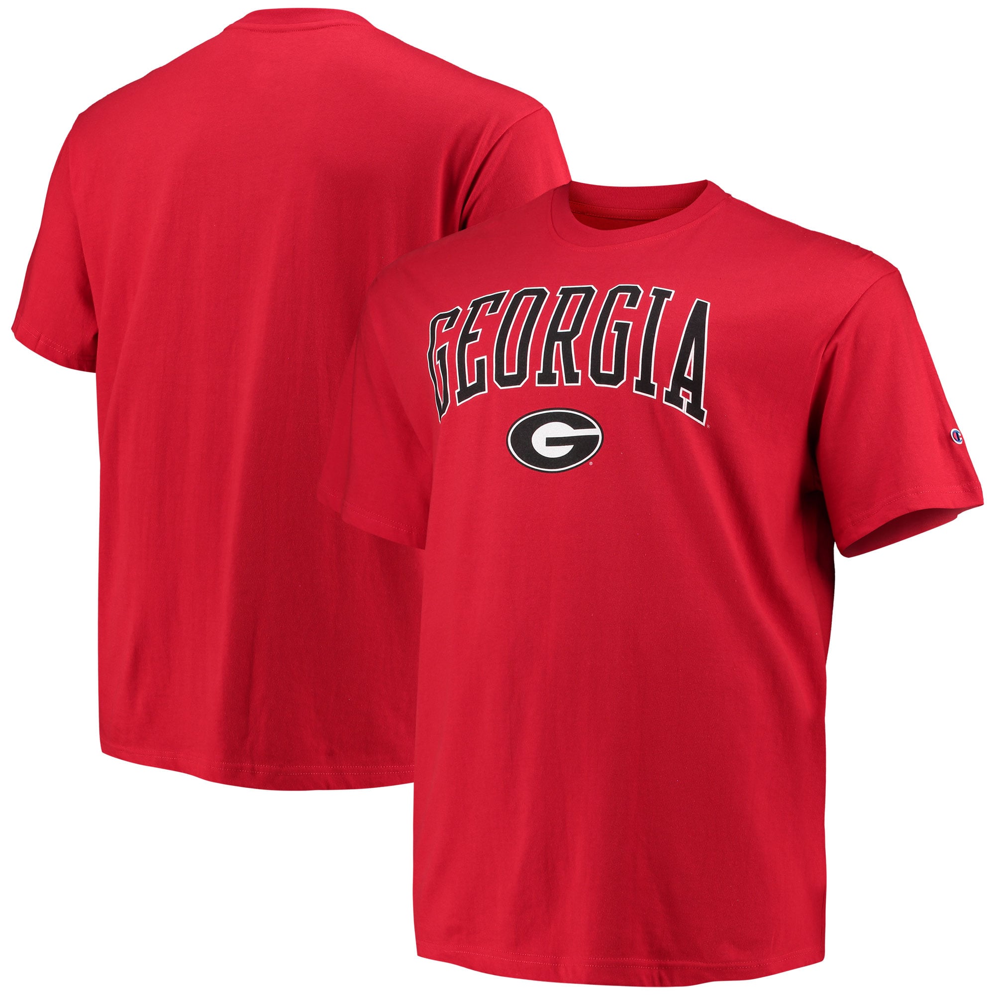 Men's Champion Red Georgia Bulldogs Big & Tall Arch Over Wordmark T-Shirt