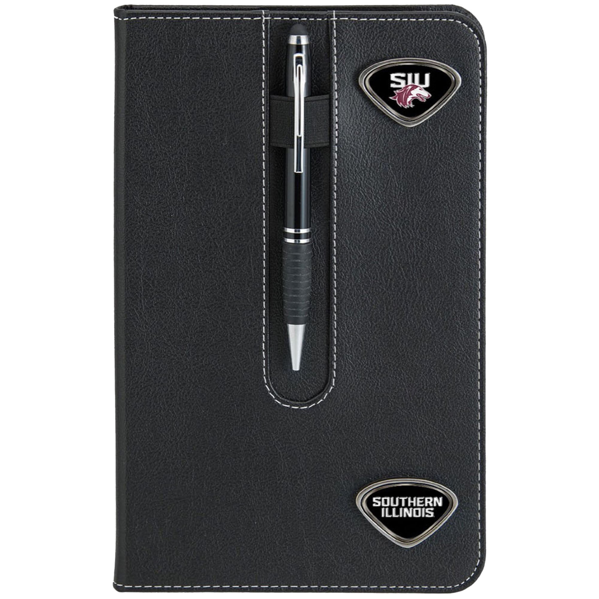 Black Southern Illinois Salukis Business Notebook