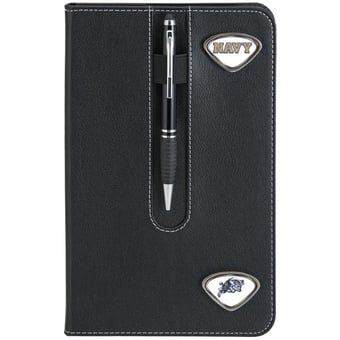 Navy Midshipmen Black Business Notebook