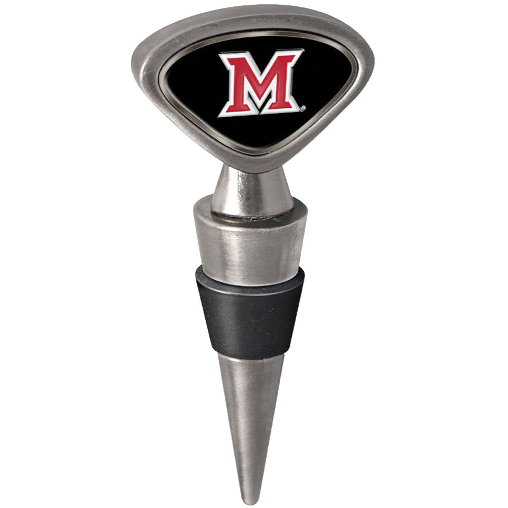 Silver Miami University RedHawks Wine Stopper