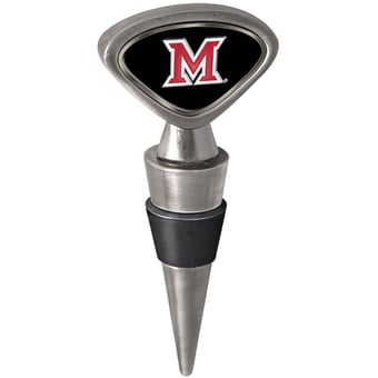 Silver Miami University RedHawks Wine Stopper