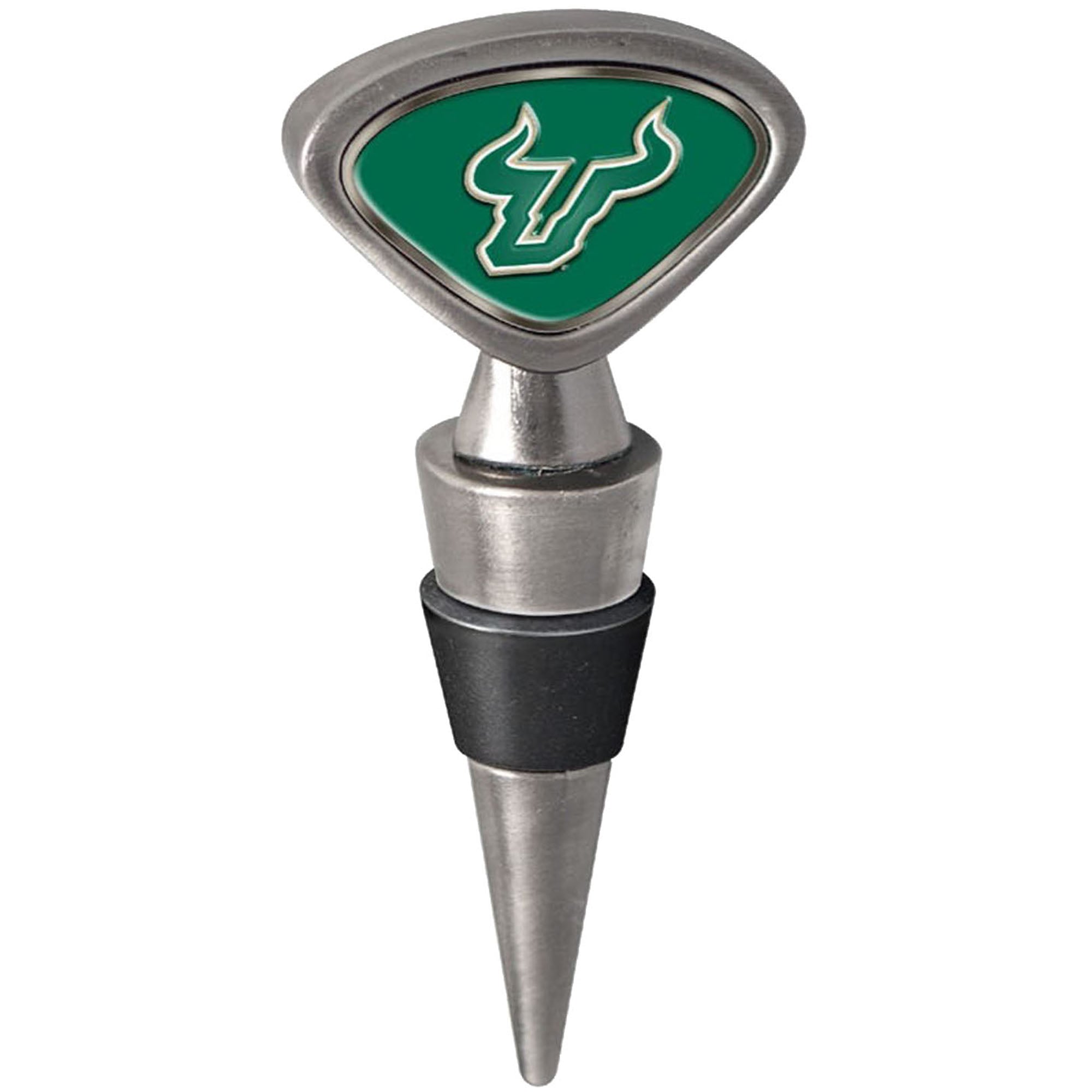 Silver South Florida Bulls Wine Stopper