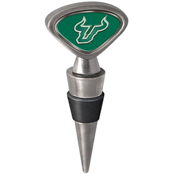 Silver South Florida Bulls Wine Stopper
