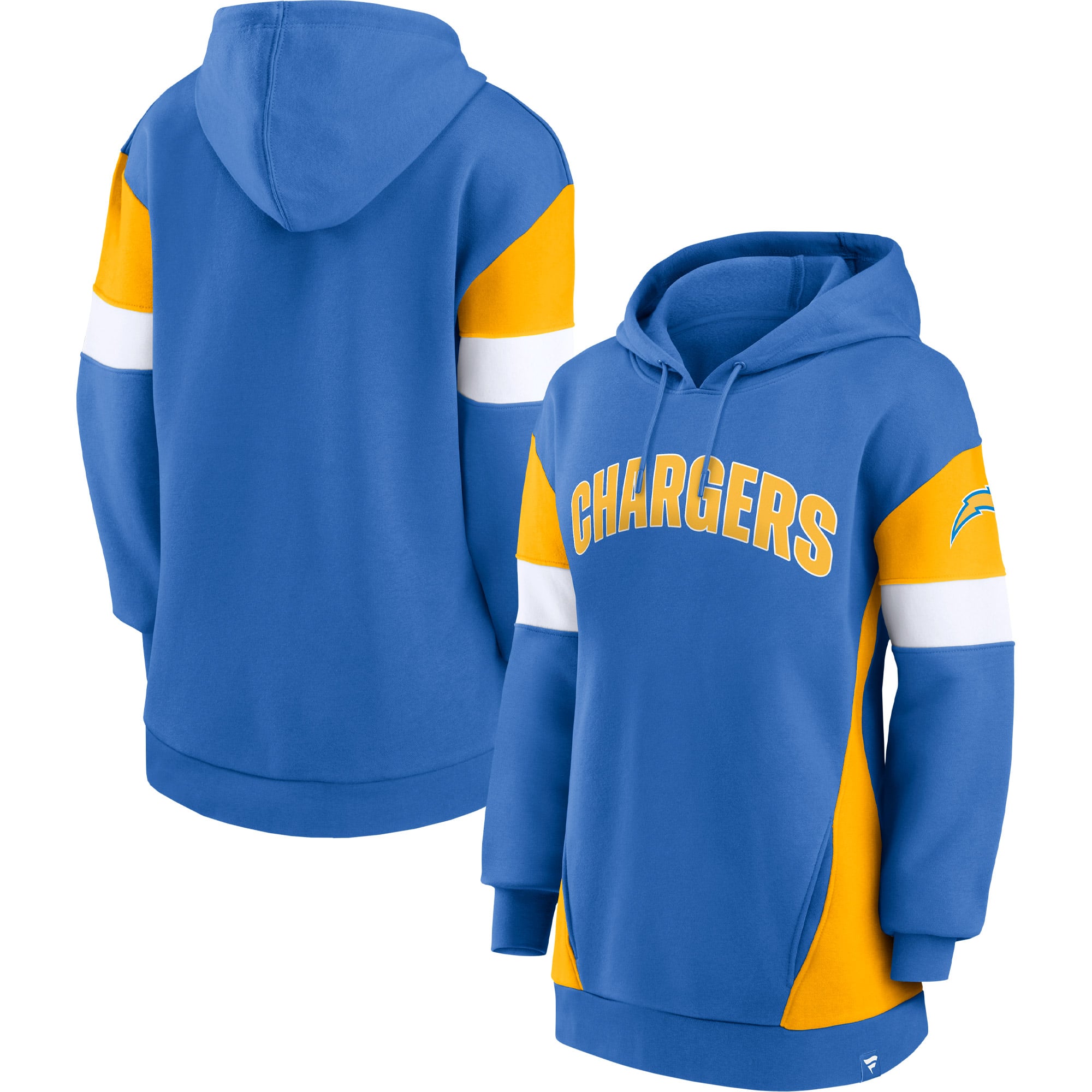 Women's Fanatics Powder Blue/Gold Los Angeles Chargers Lock It Down Pullover Hoodie