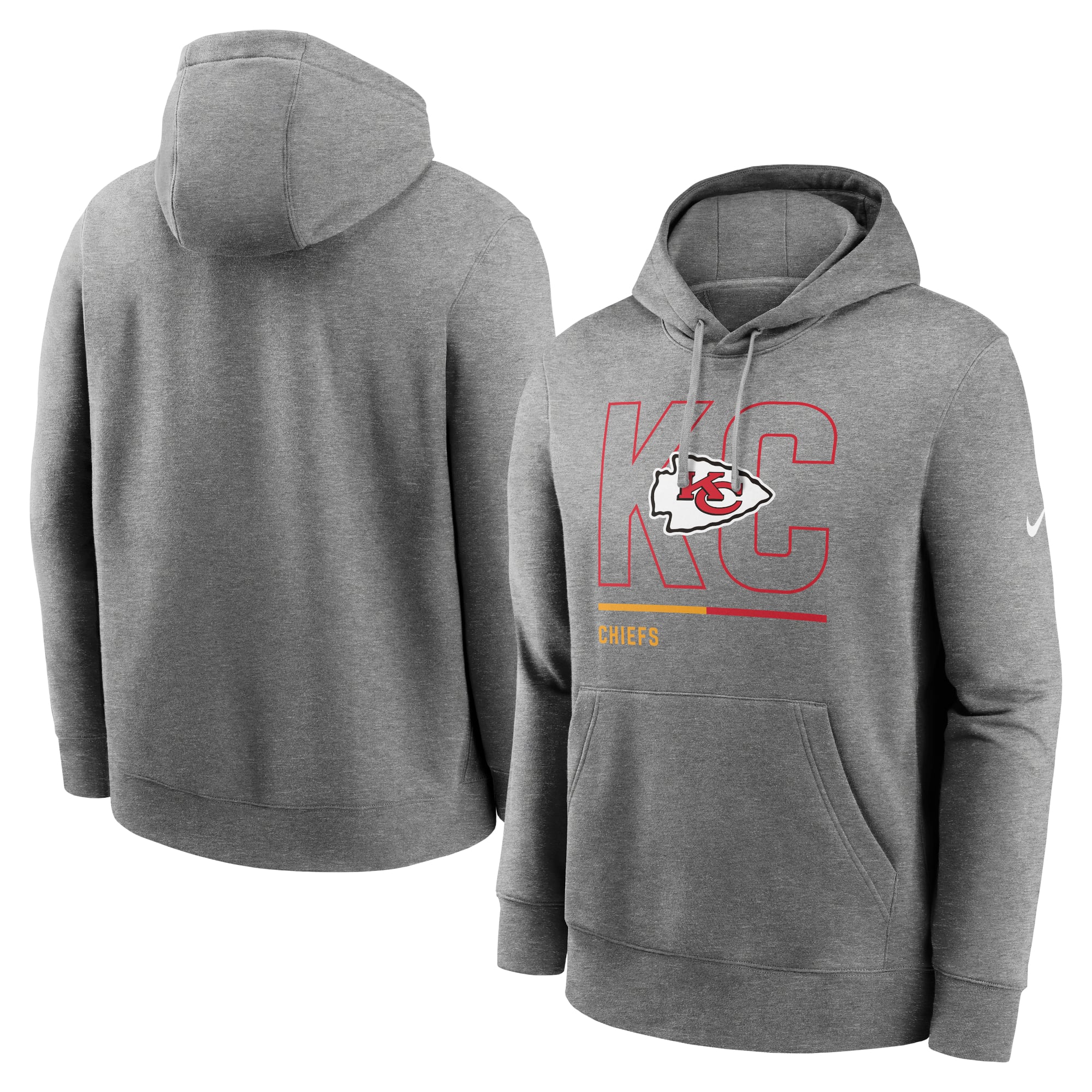 Men’s Nike Heathered Gray Kansas City Chiefs City Code Club Fleece Pullover Hoodie Men’s Nike Heathered Gray Kansas City Chiefs City Code Club Fleece Pullover Hoodie