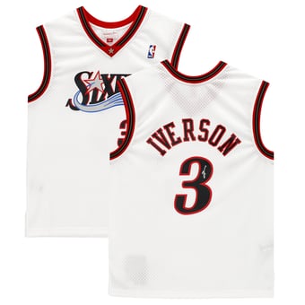Allen Iverson Philadelphia 76ers Autographed Mitchell & Ness White 2000-01 Swingman Jersey