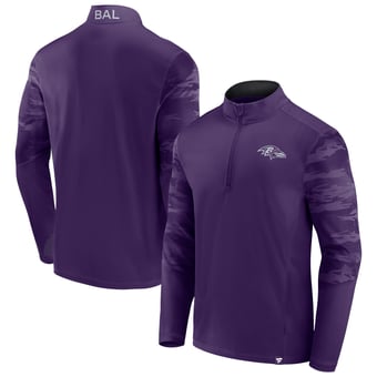 Men's Fanatics Purple Baltimore Ravens Ringer Quarter-Zip Jacket