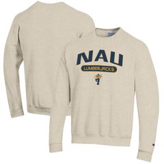 Men's Champion Oatmeal Northern Arizona Lumberjacks Powerblend Sweatshirt