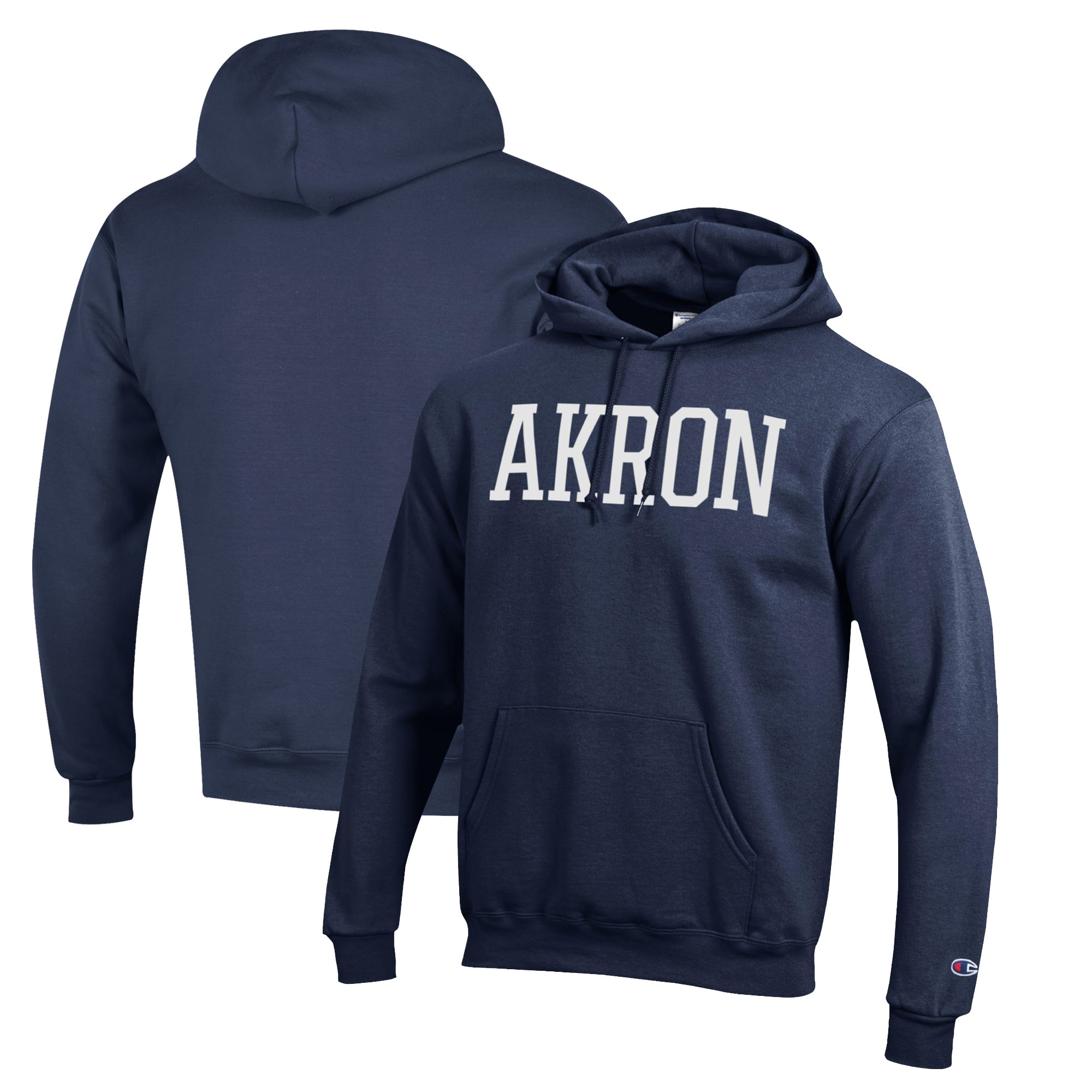 Men's Champion Navy Akron Zips Eco Powerblend Pullover Hoodie