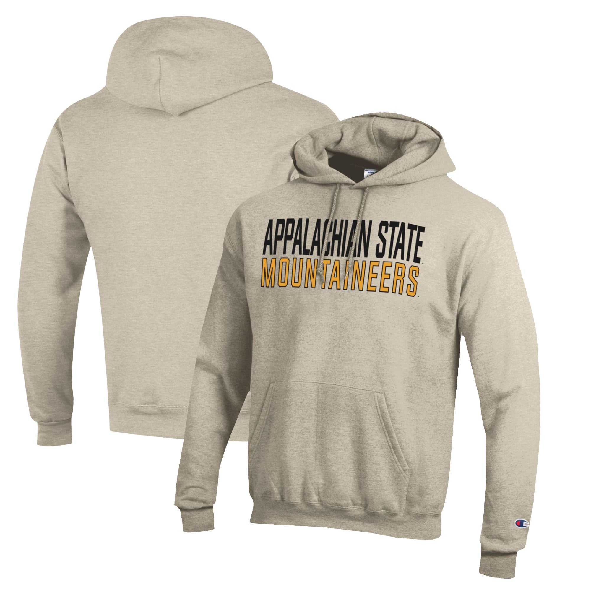 Men's Champion Heathered Oatmeal Appalachian State Mountaineers Eco Powerblend Pullover Hoodie