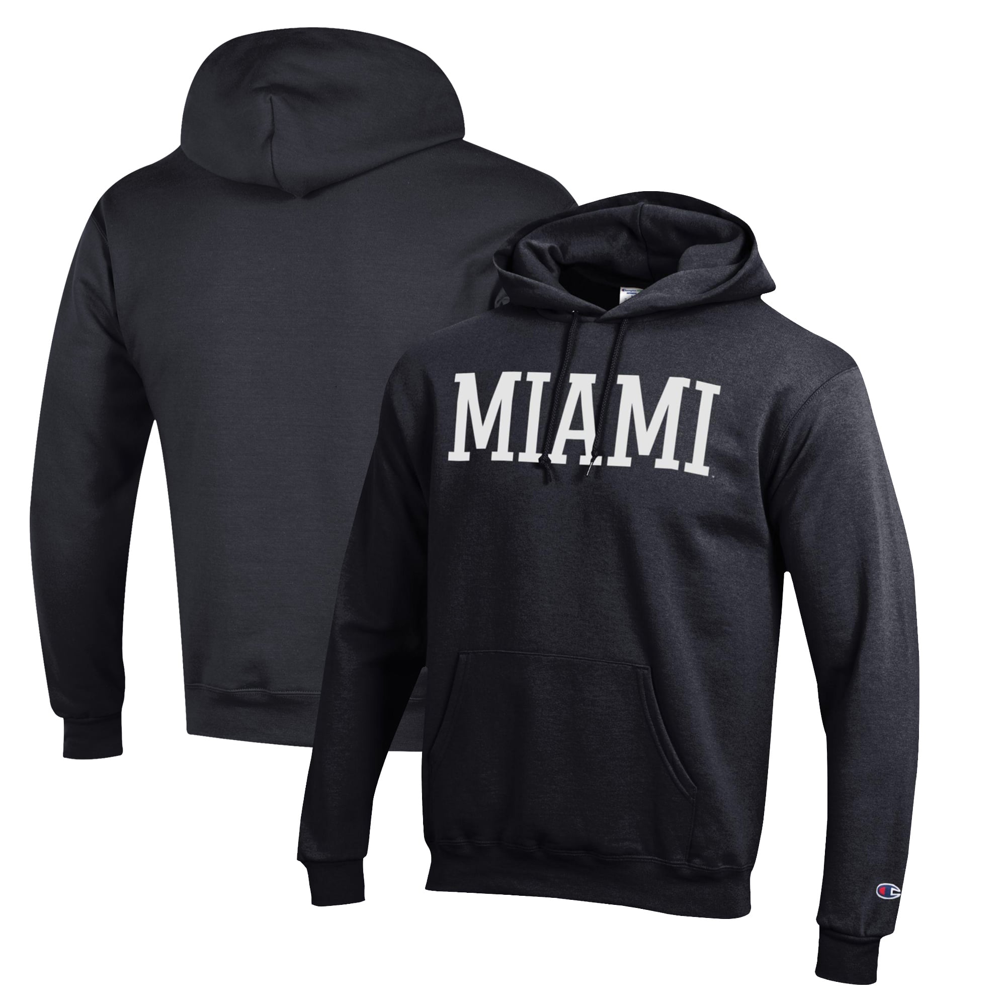 Men's Champion Black Miami University RedHawks Eco Powerblend Pullover Hoodie
