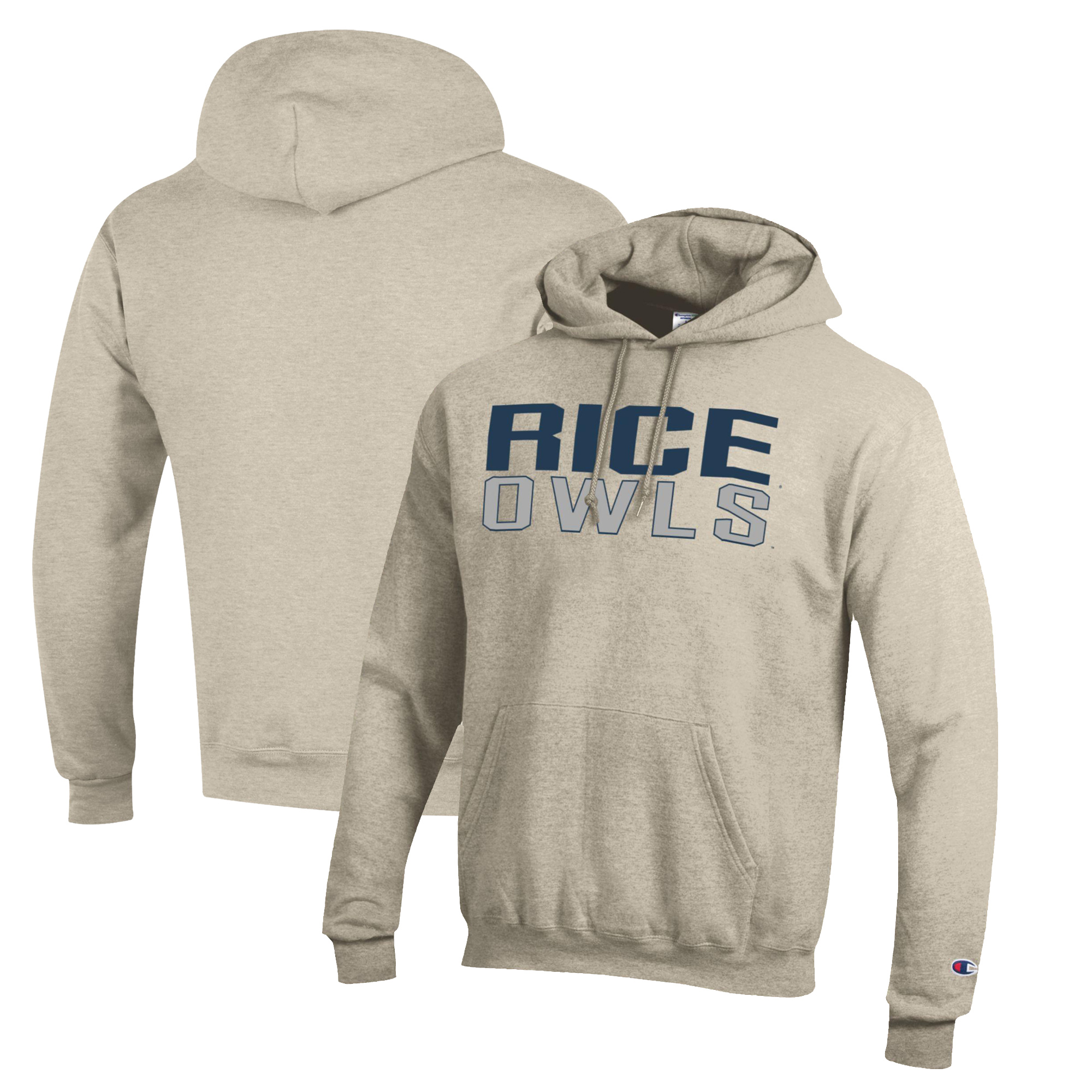 Men’s Champion Heathered Oatmeal Rice Owls Eco Powerblend Pullover Hoodie Men’s Champion Heathered Oatmeal Rice Owls Eco Powerblend Pullover Hoodie