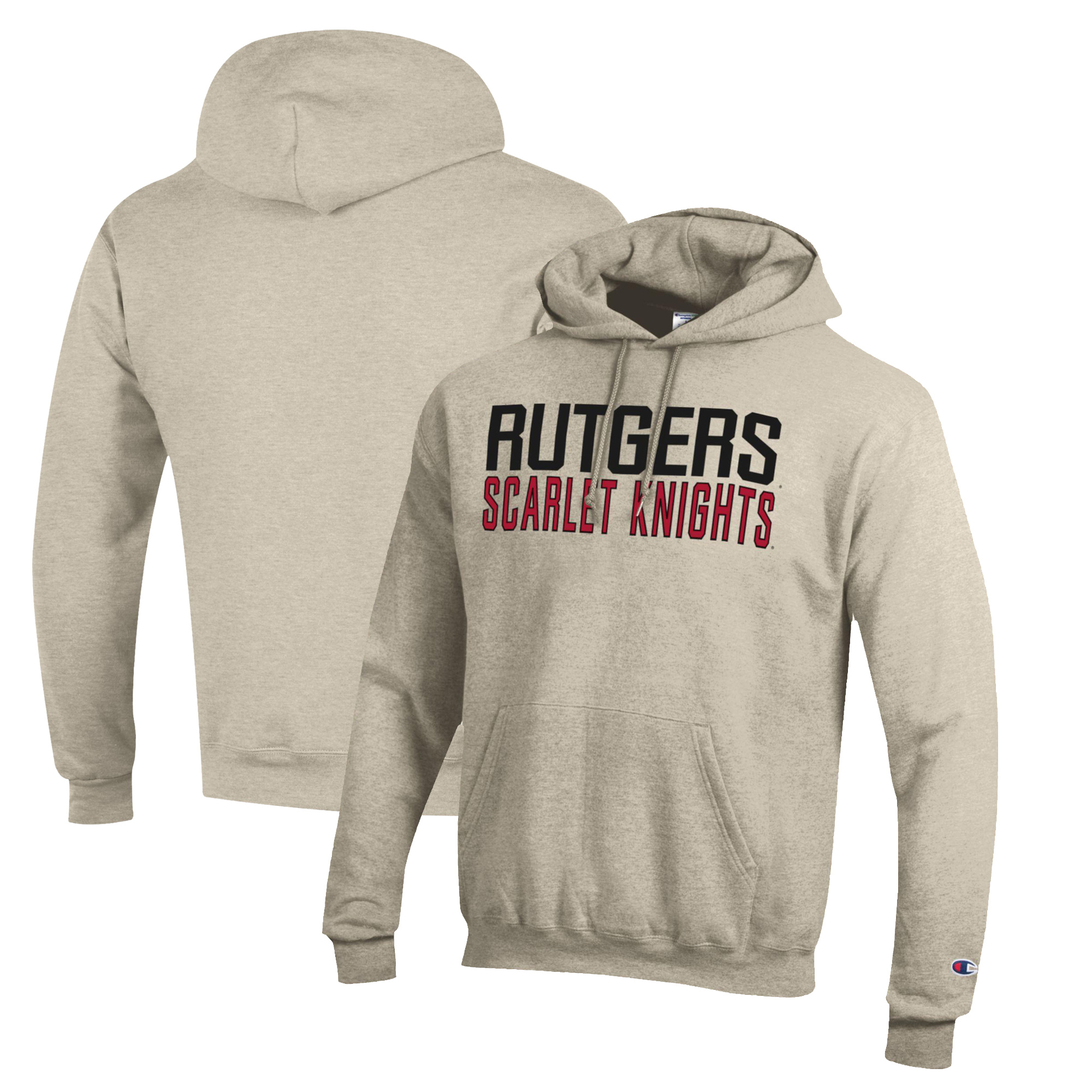 Men’s Champion Heathered Oatmeal Rutgers Scarlet Knights Eco Powerblend Pullover Hoodie Men’s Champion Heathered Oatmeal Rutgers Scarlet Knights Eco Powerblend Pullover Hoodie