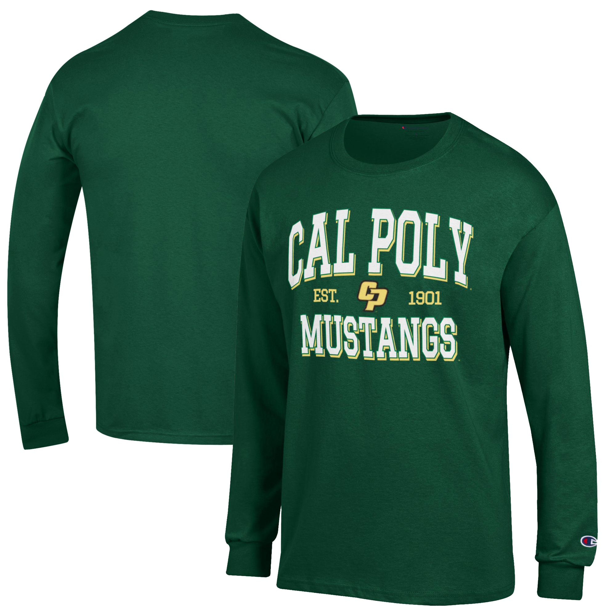 Men’s Champion Green Cal Poly Mustangs Jersey Est. Date Long Sleeve T-Shirt Men’s Champion Green Cal Poly Mustangs Jersey Est. Date Long Sleeve T-Shirt